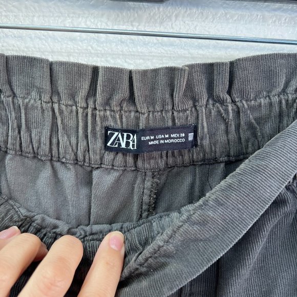 Zara gray high waisted elastic waist ruffle top paperbag Size: M - Picture 5 of 7